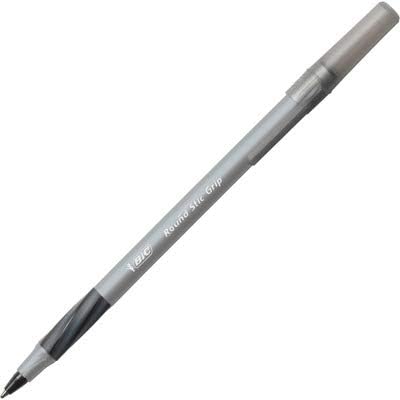 BIC Round Stic Grip Xtra Comfort Blue Ballpoint Pens, Medium Point (1.2mm), 12-Count Pack, Excellent Writing Pens With Soft Grip for Superb Comfort and Control
