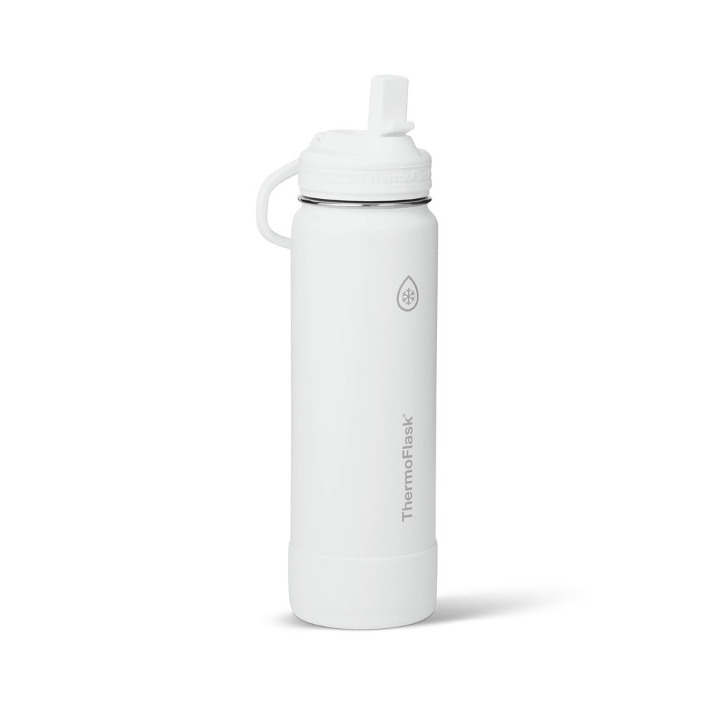 ThermoFlask Insulated Water Bottle with Straw Lid (24 oz, Purple Sunset) - Leakproof, Stainless Steel Water Bottle for Cold & Hot Drinks, Travel & Daily Hydration
