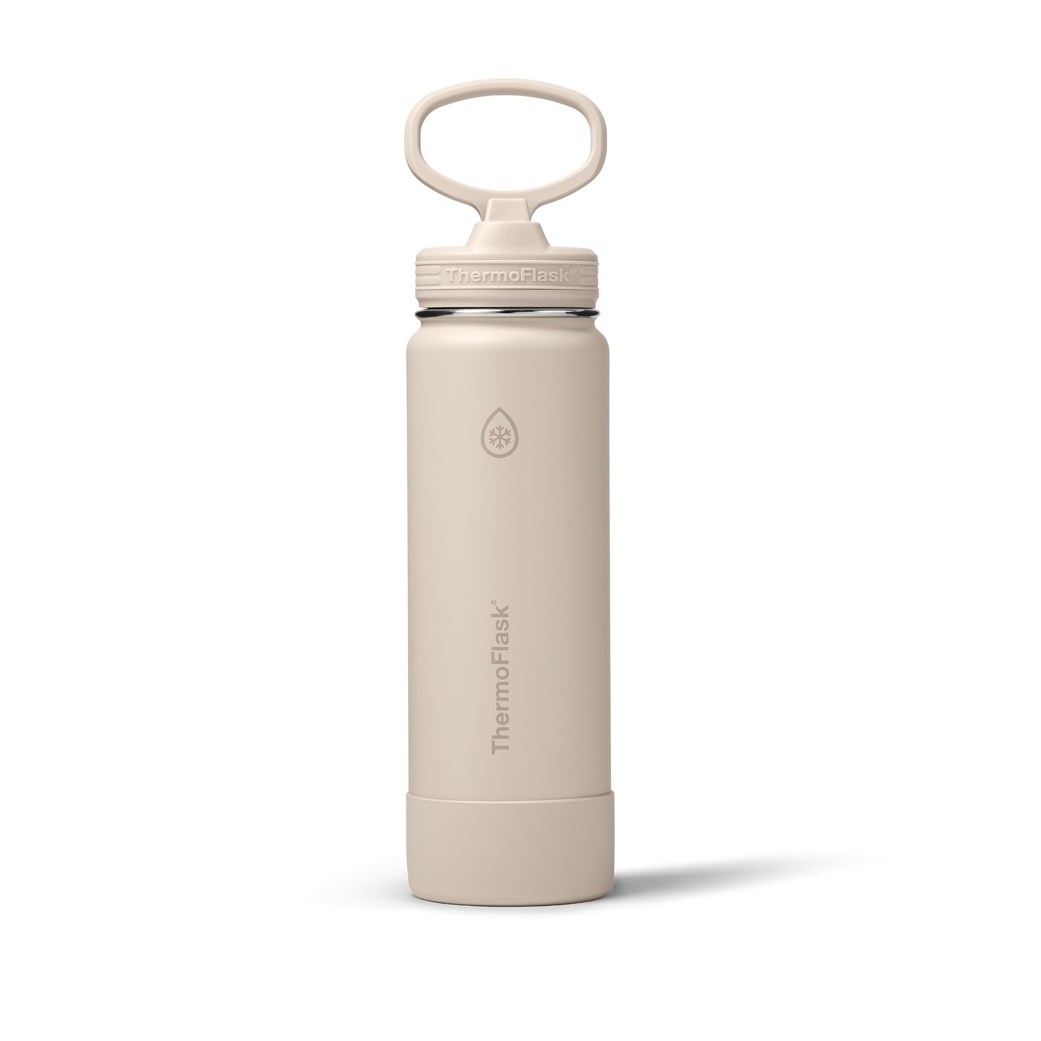ThermoFlask Insulated Water Bottle with Straw Lid (24 oz, Purple Sunset) - Leakproof, Stainless Steel Water Bottle for Cold & Hot Drinks, Travel & Daily Hydration