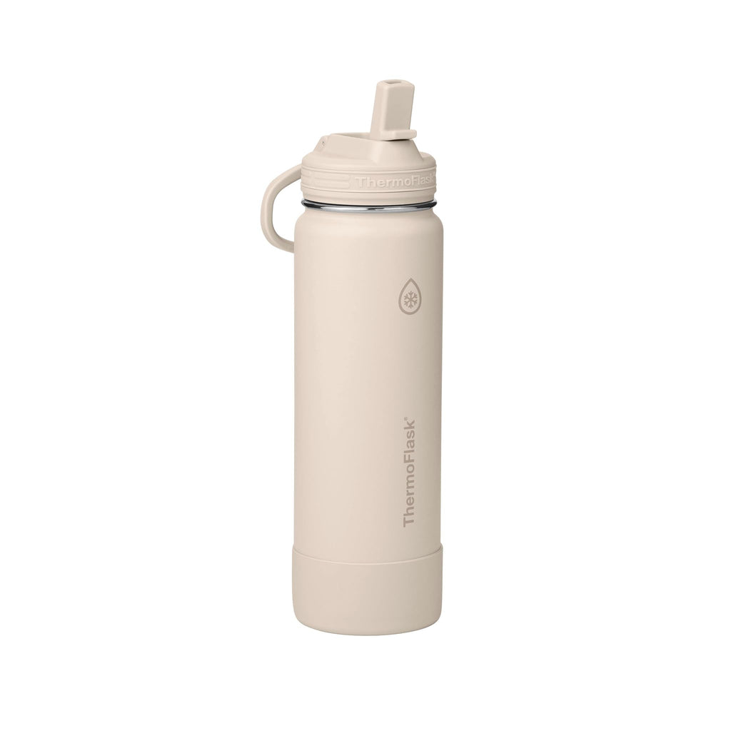ThermoFlask Insulated Water Bottle with Straw Lid (24 oz, Purple Sunset) - Leakproof, Stainless Steel Water Bottle for Cold & Hot Drinks, Travel & Daily Hydration
