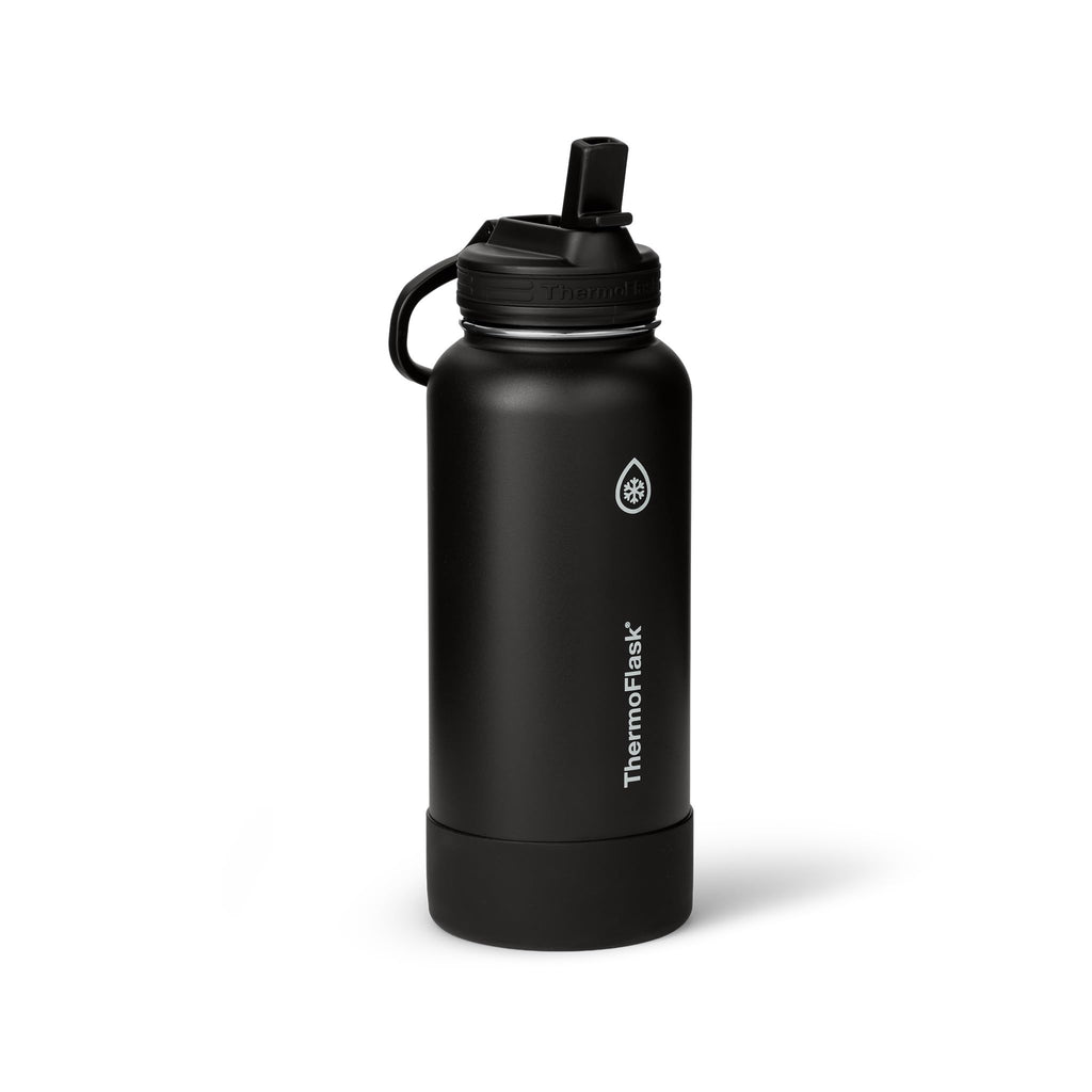 ThermoFlask Insulated Water Bottle with Straw Lid (24 oz, Purple Sunset) - Leakproof, Stainless Steel Water Bottle for Cold & Hot Drinks, Travel & Daily Hydration
