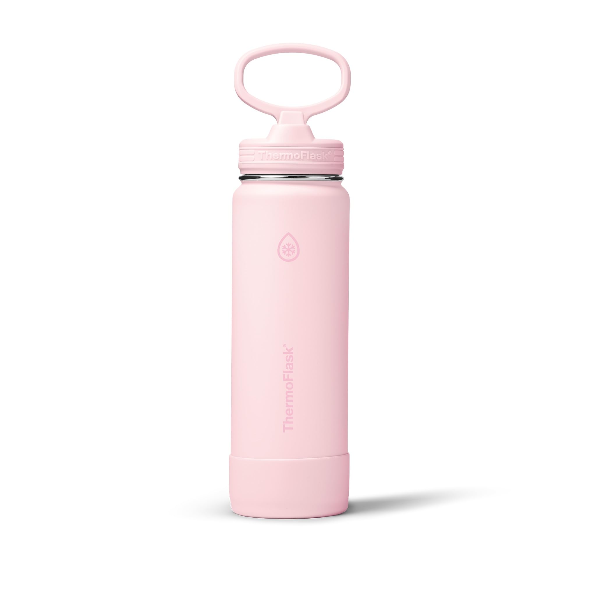 ThermoFlask Insulated Water Bottle with Straw Lid (24 oz, Purple Sunset) - Leakproof, Stainless Steel Water Bottle for Cold & Hot Drinks, Travel & Daily Hydration