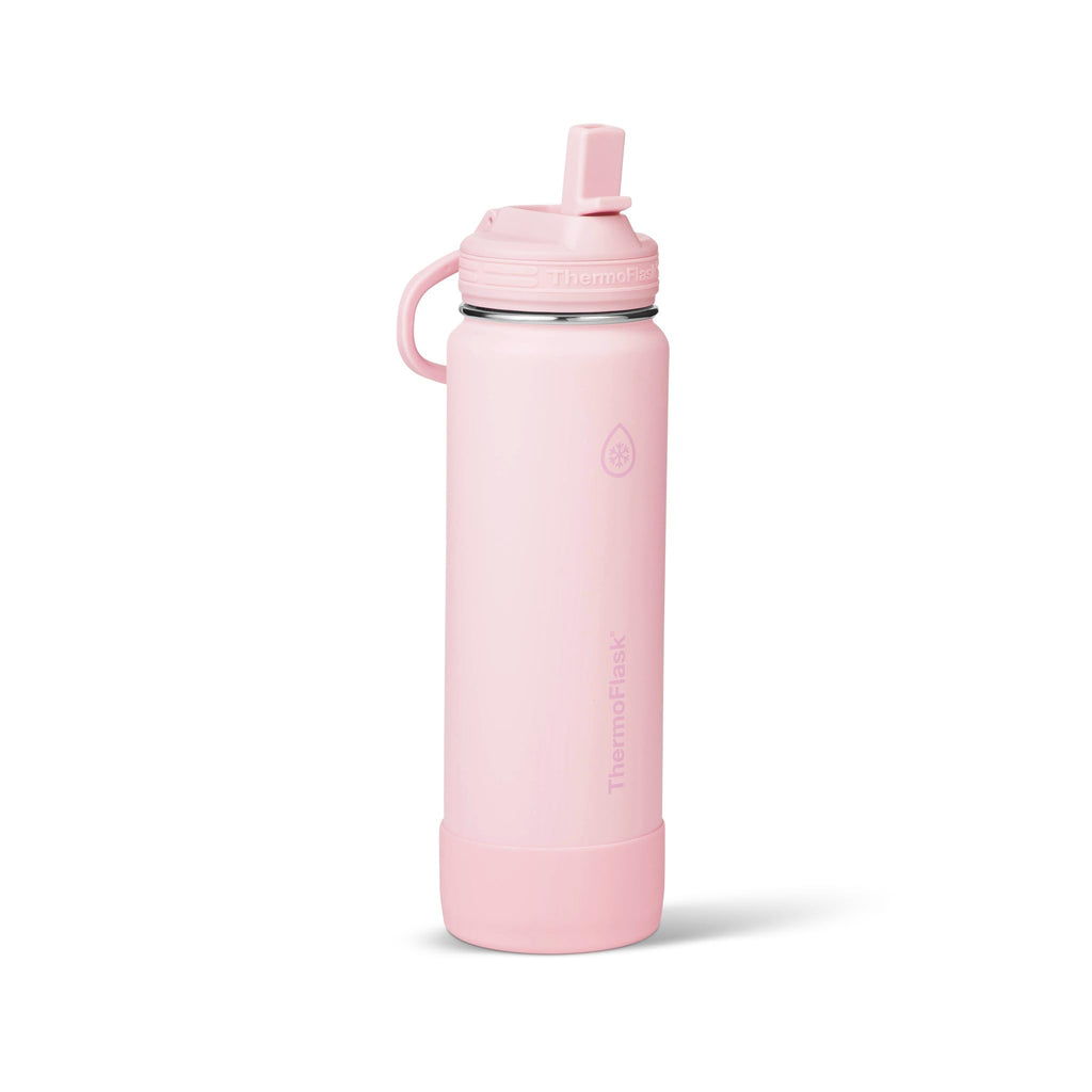 ThermoFlask Insulated Water Bottle with Straw Lid (24 oz, Purple Sunset) - Leakproof, Stainless Steel Water Bottle for Cold & Hot Drinks, Travel & Daily Hydration