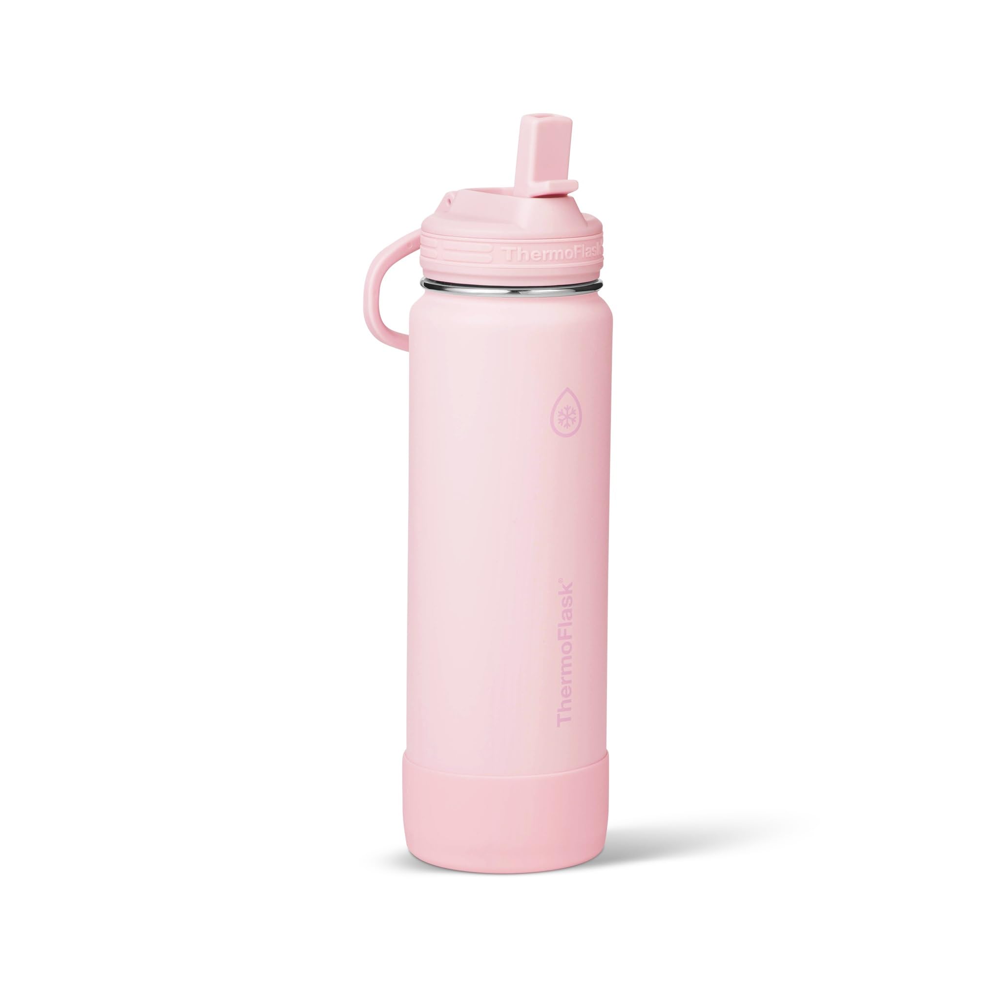 ThermoFlask Insulated Water Bottle with Straw Lid (24 oz, Purple Sunset) - Leakproof, Stainless Steel Water Bottle for Cold & Hot Drinks, Travel & Daily Hydration