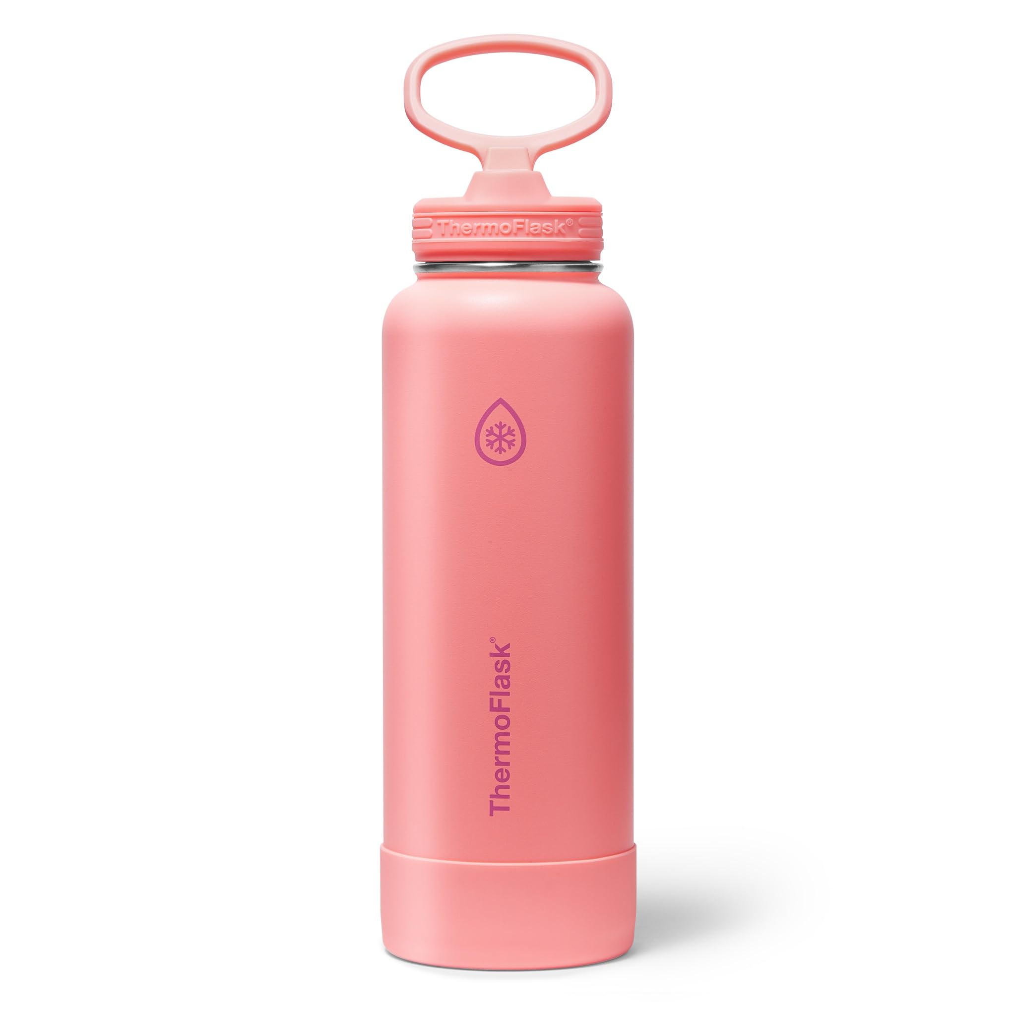 ThermoFlask Insulated Water Bottle with Straw Lid (24 oz, Purple Sunset) - Leakproof, Stainless Steel Water Bottle for Cold & Hot Drinks, Travel & Daily Hydration