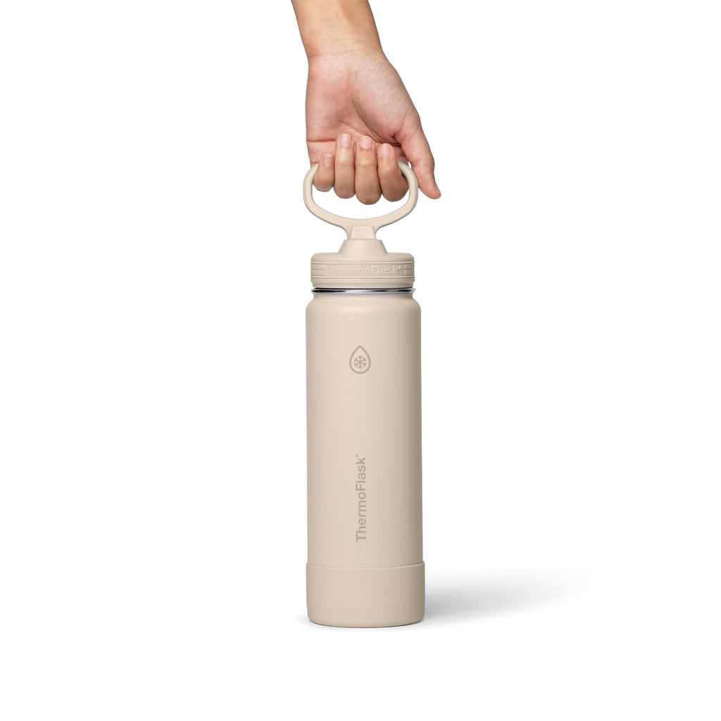ThermoFlask Insulated Water Bottle with Straw Lid (24 oz, Purple Sunset) - Leakproof, Stainless Steel Water Bottle for Cold & Hot Drinks, Travel & Daily Hydration