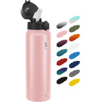 Fanhaw 20 Oz Kids Insulated Stainless Steel Water Bottle with Straw Lid, Leakproof & Anti-Dust Everyday Use Bottle for School, Women & Men, Back to School Essentials (Black)