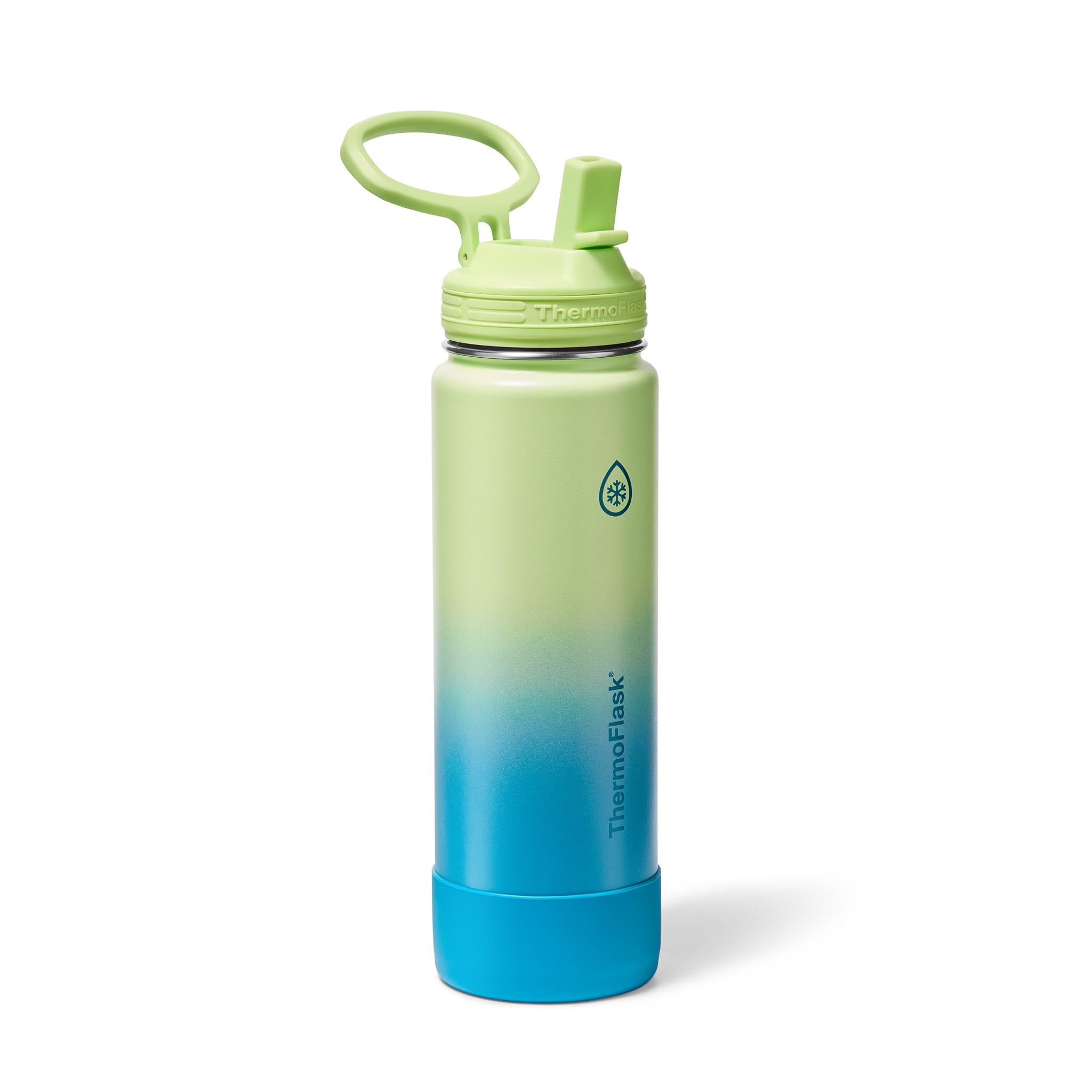 ThermoFlask Insulated Water Bottle with Straw Lid (24 oz, Purple Sunset) - Leakproof, Stainless Steel Water Bottle for Cold & Hot Drinks, Travel & Daily Hydration