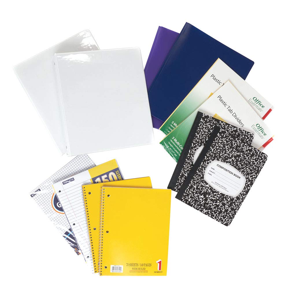 EPI Essentials Back to School Supplies for Kids 6th-12th Grade – 51 Items in Kit – Middle to High School Supply Packs – College-Ruled Bundle with Composition Notebooks – Suitable for Homeschooling