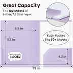 Sooez 6Pack Folders with Pockets, Pastels Colors, Heavy Duty Pocket Folder, Plastic Folders with Pockets, 2-Pocket Folder Bulk, Aesthetic File Folder, Back to School Office Filing Supplies