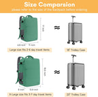 Taygeer Travel Laptop Backpack for Men Women, Airplane Approved Travel Backpack Suitcase with Water Bottle Pocket, Lightweight College 35l Luggage Bag 15.6inch Laptop Mochila Gifts for Business,Black