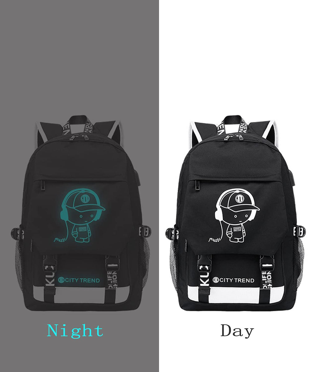 Asge Large Nylon Backpacks for Boys & Girls, Waterproof Satchel with Print, School Bags for 8-16 Years