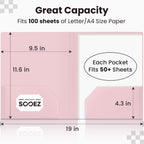 Sooez 6Pack Folders with Pockets, Pastels Colors, Heavy Duty Pocket Folder, Plastic Folders with Pockets, 2-Pocket Folder Bulk, Aesthetic File Folder, Back to School Office Filing Supplies