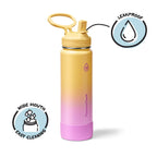 ThermoFlask Insulated Water Bottle with Straw Lid (24 oz, Purple Sunset) - Leakproof, Stainless Steel Water Bottle for Cold & Hot Drinks, Travel & Daily Hydration