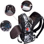 Asge Large Nylon Backpacks for Boys & Girls, Waterproof Satchel with Print, School Bags for 8-16 Years