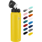 Fanhaw 20 Oz Kids Insulated Stainless Steel Water Bottle with Straw Lid, Leakproof & Anti-Dust Everyday Use Bottle for School, Women & Men, Back to School Essentials (Black)