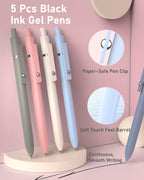 Four Candies 39 PCS Aesthetic Stationery Set with Cute Pen Case, College Supplies and Nursing Essentials, 12 Pastel Highlighters, 5 Black Gel Pens, 6 Mechanical Pencils, Pink