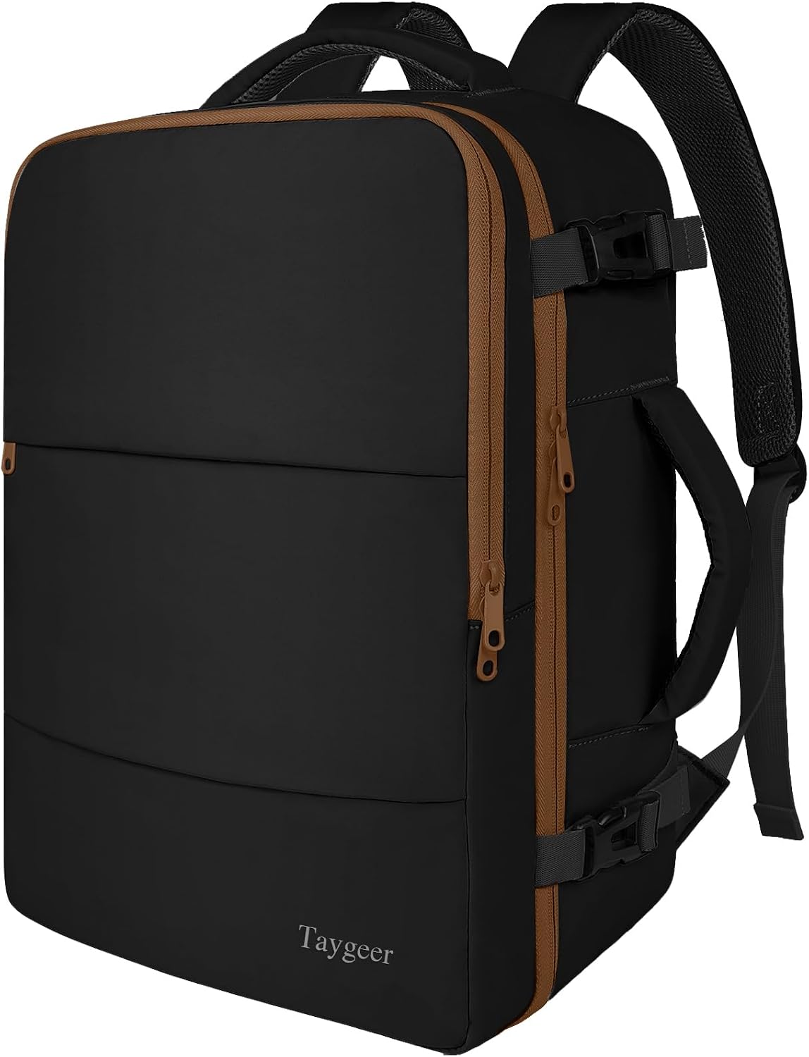 Taygeer Travel Laptop Backpack for Men Women, Airplane Approved Travel Backpack Suitcase with Water Bottle Pocket, Lightweight College 35l Luggage Bag 15.6inch Laptop Mochila Gifts for Business,Black