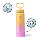 ThermoFlask Insulated Water Bottle with Straw Lid (24 oz, Purple Sunset) - Leakproof, Stainless Steel Water Bottle for Cold & Hot Drinks, Travel & Daily Hydration