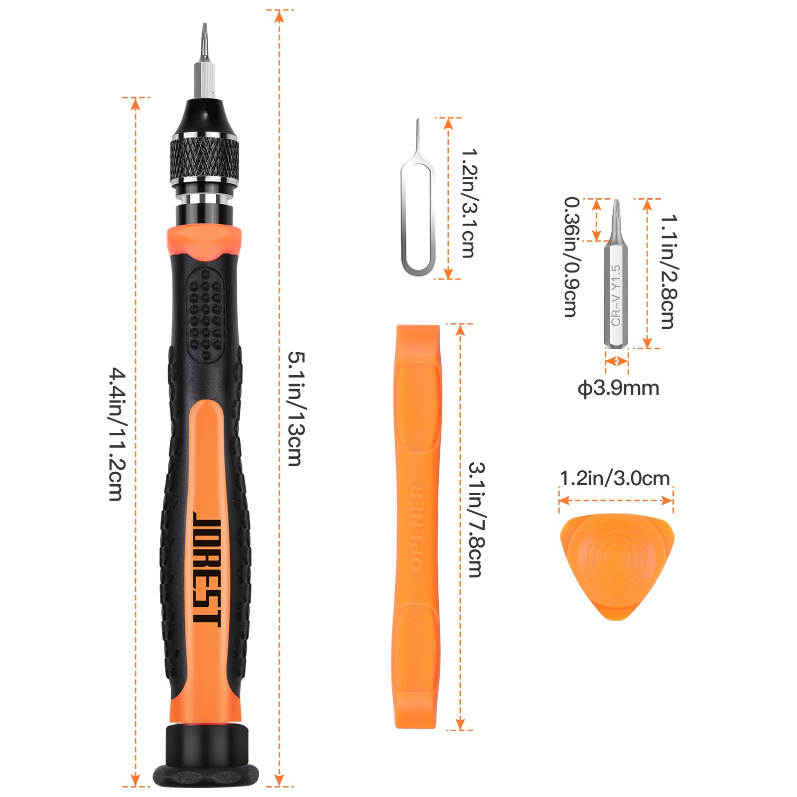 JOREST Small Precision Screwdriver Set with Torx Triwing Phillips, Mini Repair Tool Kit for Macbook, Computer, Laptop, PC, iPhone, PS5, Xbox, Switch, Glasses, Watch, Ring Doorbell, Electronics