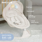Jool Baby Nova Baby Swing for Infants – Bluetooth Music, Remote (Gray) | Keep Baby Happy While Getting Things Done – Gentle Side-to-Side Motion Helps Baby Feel Content