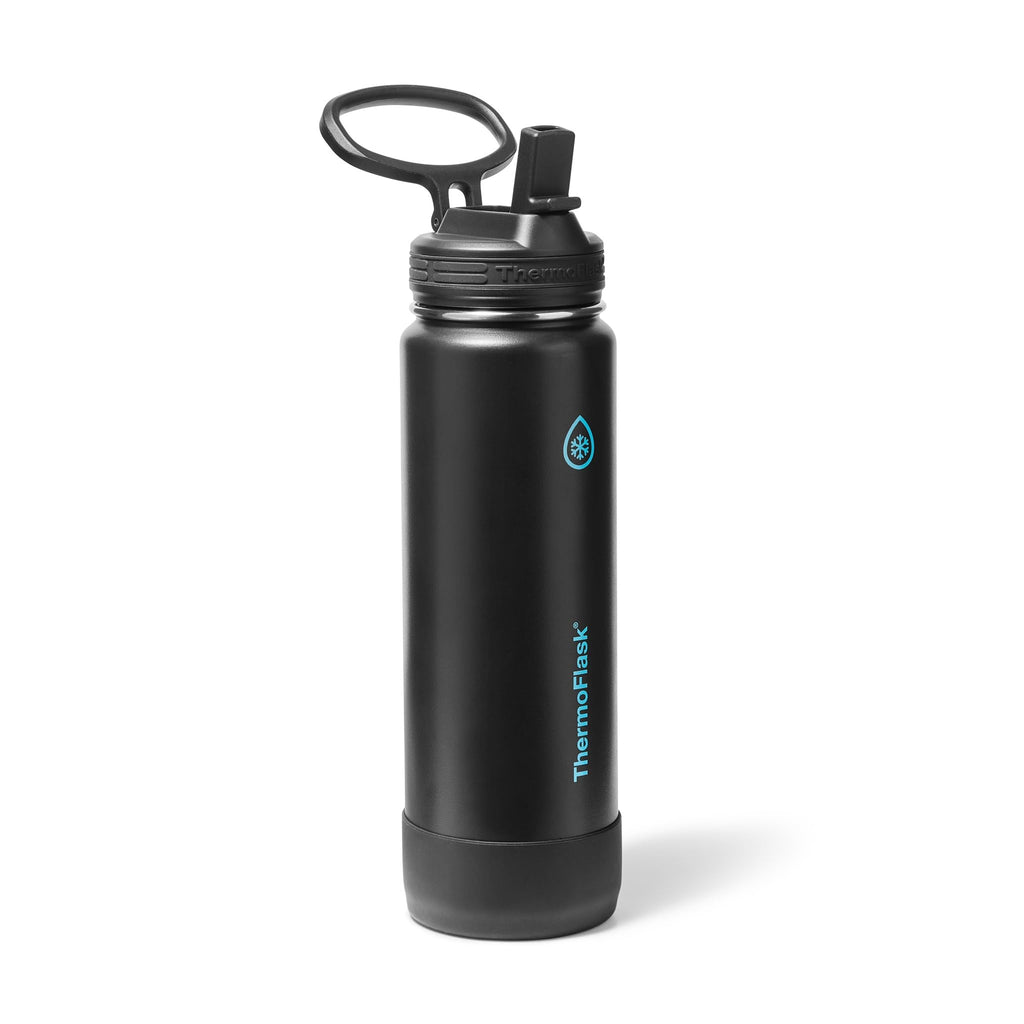 ThermoFlask Insulated Water Bottle with Straw Lid (24 oz, Purple Sunset) - Leakproof, Stainless Steel Water Bottle for Cold & Hot Drinks, Travel & Daily Hydration
