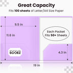 Sooez 6Pack Folders with Pockets, Pastels Colors, Heavy Duty Pocket Folder, Plastic Folders with Pockets, 2-Pocket Folder Bulk, Aesthetic File Folder, Back to School Office Filing Supplies