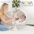 Jool Baby Nova Baby Swing for Infants – Bluetooth Music, Remote (Gray) | Keep Baby Happy While Getting Things Done – Gentle Side-to-Side Motion Helps Baby Feel Content