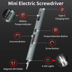 SHARDEN Mini Electric Screwdriver, 29 in 1 Small Electric Screw Driver Kit with 24 Magnetic Bits, Precision Cordless Repair Tool for Phone, Camera, Laptop, Watch