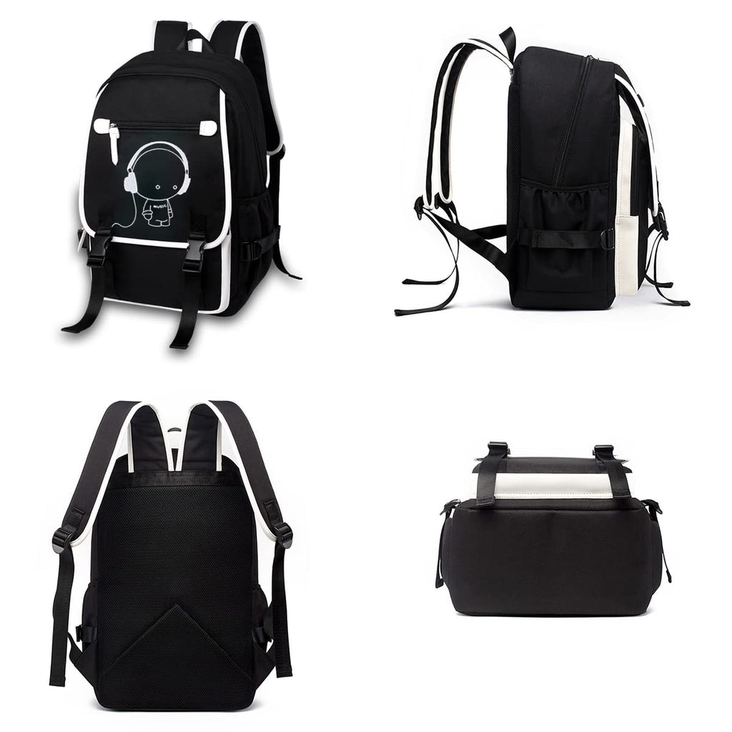Asge Large Nylon Backpacks for Boys & Girls, Waterproof Satchel with Print, School Bags for 8-16 Years