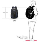 Swissdigital Design Laptop Backpack with USB Charging Port, Travel Backpack Fits 15.6 inches Computer, 31L College School Backpack for Men, Black | SD803-01
