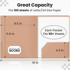 Sooez 6Pack Folders with Pockets, Pastels Colors, Heavy Duty Pocket Folder, Plastic Folders with Pockets, 2-Pocket Folder Bulk, Aesthetic File Folder, Back to School Office Filing Supplies