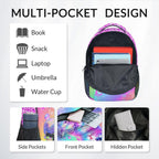 Unicorn Backpack for Girls Custom School Bookbag with Name - Personalized Toddler Schoolbag with Rainbow for Preschool Kindergarten Elementary (17 Inch)