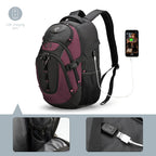 Swissdigital Design Laptop Backpack with USB Charging Port, Travel Backpack Fits 15.6 inches Computer, 31L College School Backpack for Men, Black | SD803-01