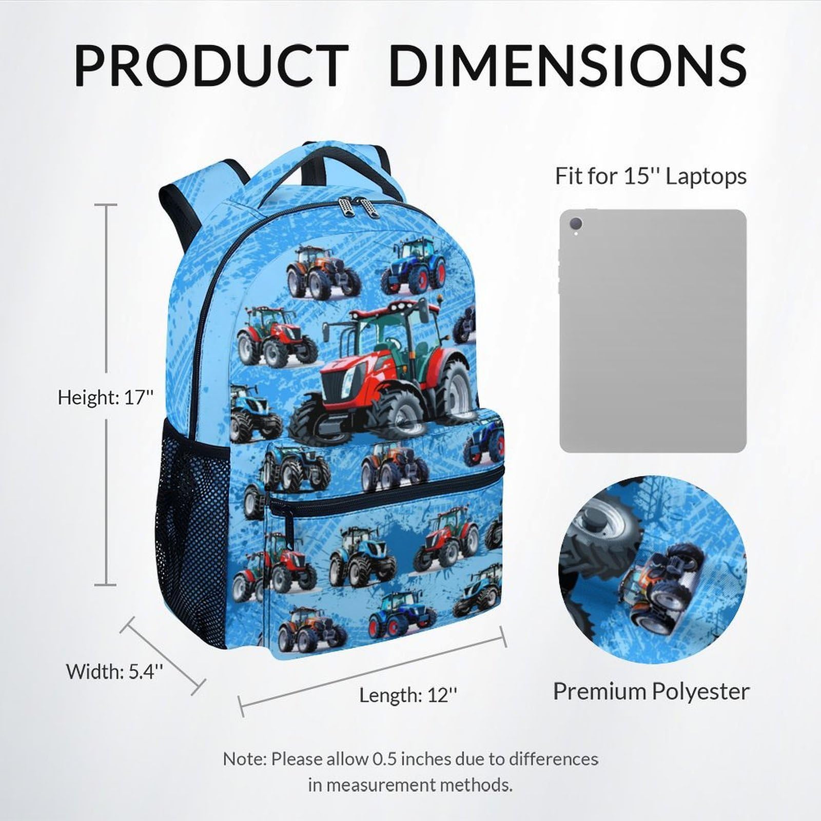 Boys Back Pack for Kids School Backpack with Airplane Print, 17 Inch Toddlers Bookbag with Padded Shoulder Straps, Lightweight Book Bag for Back to School Gifts