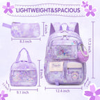 Lovely Girls Backpack School Bag for Students Kids Book Bag with Multiple Pockets Splash-proof Children's Backpack（17inch Pink）