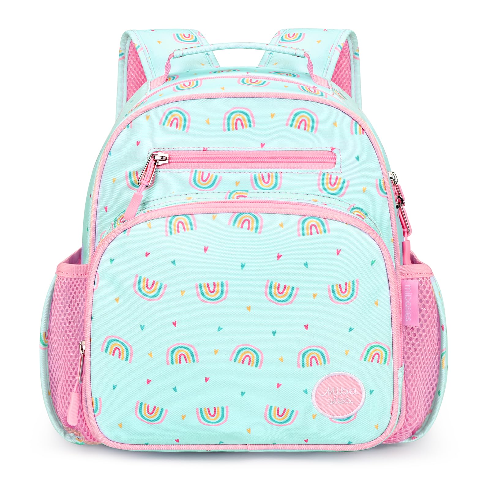 mibasies Kids Backpack for Girls: Girls Backpack 5-8 - Kindergarten Elementary School Bookbag for Girl - Flower Pink