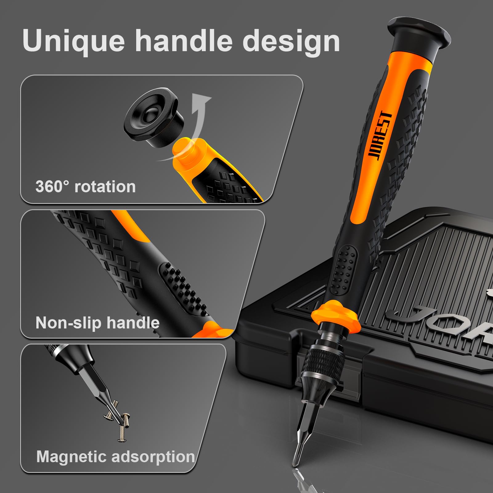 JOREST Small Precision Screwdriver Set with Torx Triwing Phillips, Mini Repair Tool Kit for Macbook, Computer, Laptop, PC, iPhone, PS5, Xbox, Switch, Glasses, Watch, Ring Doorbell, Electronics