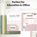 Sooez 6Pack Folders with Pockets, Pastels Colors, Heavy Duty Pocket Folder, Plastic Folders with Pockets, 2-Pocket Folder Bulk, Aesthetic File Folder, Back to School Office Filing Supplies