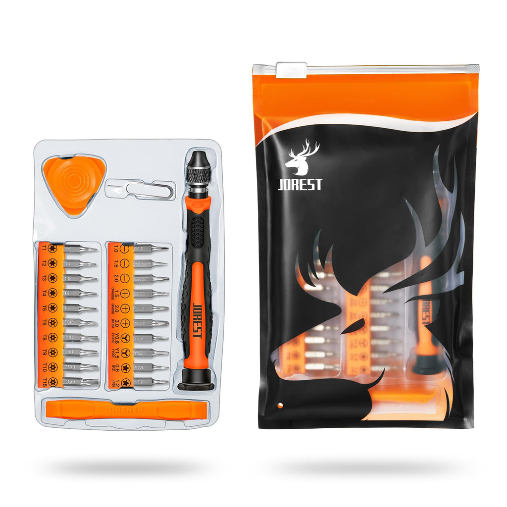 JOREST Small Precision Screwdriver Set with Torx Triwing Phillips, Mini Repair Tool Kit for Macbook, Computer, Laptop, PC, iPhone, PS5, Xbox, Switch, Glasses, Watch, Ring Doorbell, Electronics