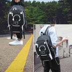 Asge Large Nylon Backpacks for Boys & Girls, Waterproof Satchel with Print, School Bags for 8-16 Years
