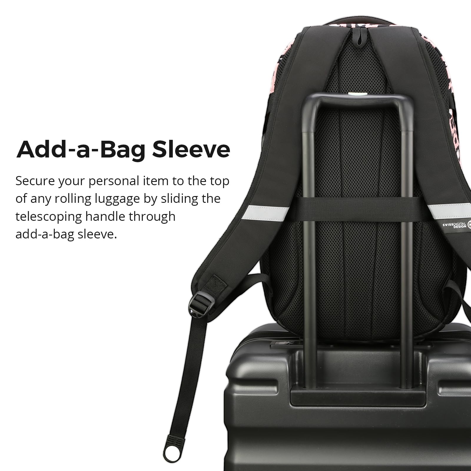 Swissdigital Design Laptop Backpack with USB Charging Port, Travel Backpack Fits 15.6 inches Computer, 31L College School Backpack for Men, Black | SD803-01