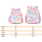 mibasies Kids Backpack for Girls: Girls Backpack 5-8 - Kindergarten Elementary School Bookbag for Girl - Flower Pink