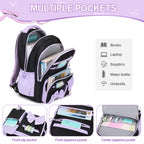 DIGOBAY Backpack for Girls, 3PCS Girls Backpack for School with Lunch Bag Pencil Case, Cute Kids Teens Bookbag for Kindergarten Elementary Preschool Middle School (Pink)