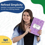 4 Pack - EPI Marble Hardcover Wide Ruled Composition Notebook | 200 Pages (100 Sheets), 9.75 x 7.5 in, Sturdy Sewn Binding | School, Office, Journaling, Notes