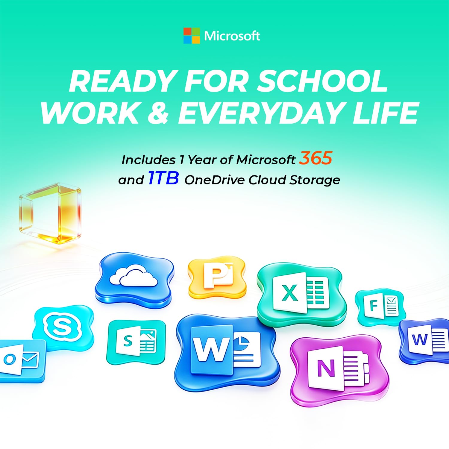 HP 14" Everyday Laptop • Copilot AI • Latest Intel 4-Core Processor • 4GB RAM • 64GB eMMC + 1TB Cloud Storage • 2026 Edition • Windows 11 • Microsoft 365 • Thin & Portable • Royal Blue