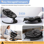 LAREX Baby Swing Infant Swing Electric Toddler Baby Rocker Portable for Newborn Boy Girl, 5 Sway Speeds with Remote Control, 10 Preset Melodies and Bluetooth, 0-6 Months Max 20 Lbs (Black)