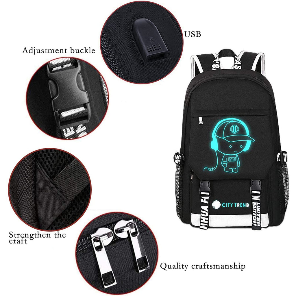 Asge Large Nylon Backpacks for Boys & Girls, Waterproof Satchel with Print, School Bags for 8-16 Years