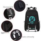 Asge Large Nylon Backpacks for Boys & Girls, Waterproof Satchel with Print, School Bags for 8-16 Years