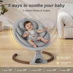 Baby Swings for Infants, Monamii Baby Swing, Bluetooth Infant Swing with Music Speaker, 5 Speeds and Remote Control, Indoor & Outdoor Use (Beige)